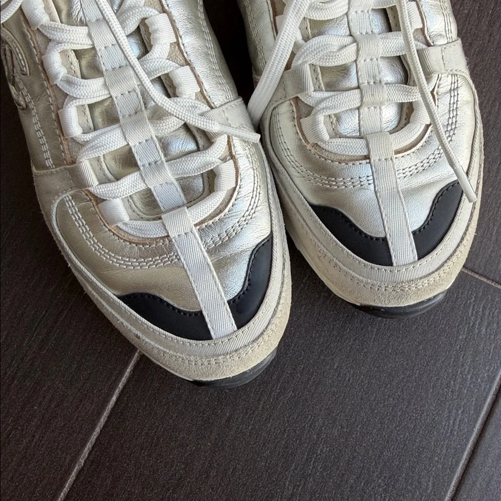 Chanel Metallic Leather Low-Top Sneakers